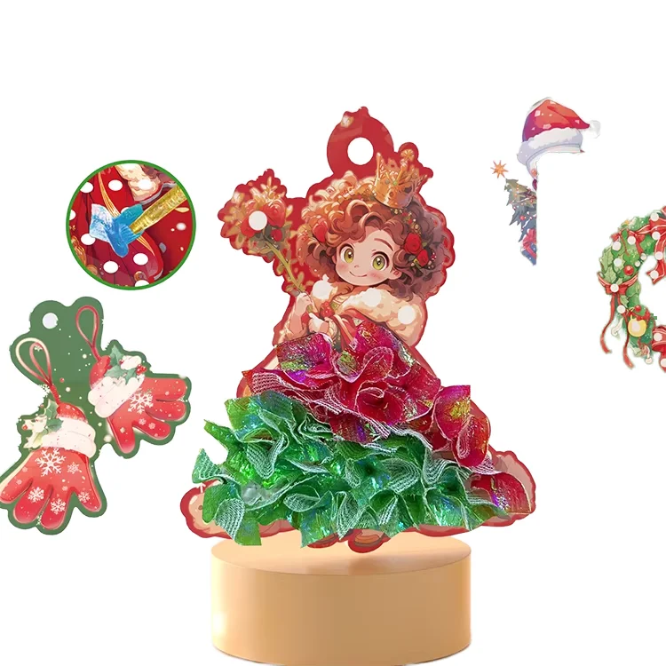 24 Christmas Themes DIY Picture Book Girl DIY Craft Girls Toys Dress Up Change-up Cards for Collection Home Christmas Tree Decor