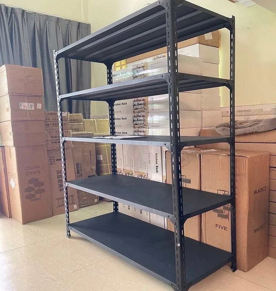 rack for shop slot angle Slotted Angle Rack High Tensile Angle Iron Bracket  With Meal Shelf iron racks