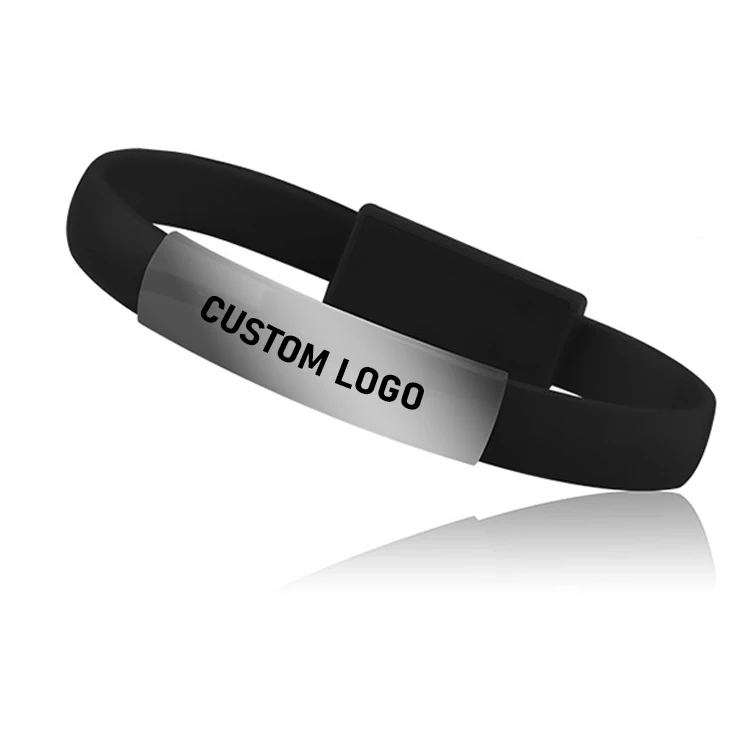 Portable Charging Cable Mini Short Flat Bracelet Micro USB 2.0 Sync Data Charger Cable for Phones 2 in 1 Wristband Bracelet