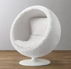Aluminum aviator single lounge leisure sofa PU leather round bowl ball chairs living room salon furniture