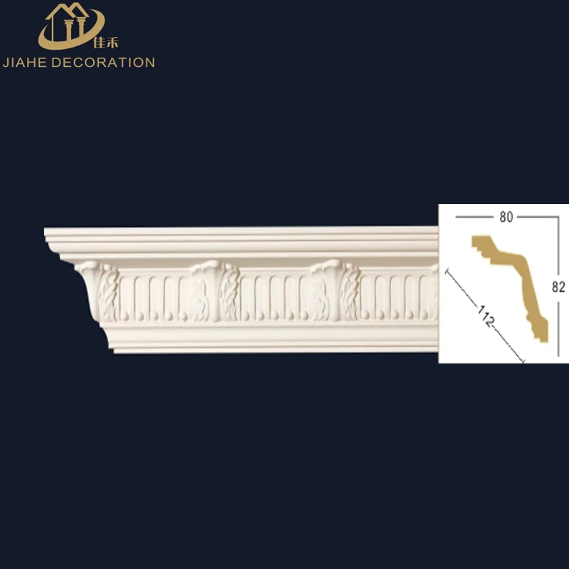 
Deluxe Tassel design wider face carved 3D polyurethane /PU foam cornice moulding for interior decor 