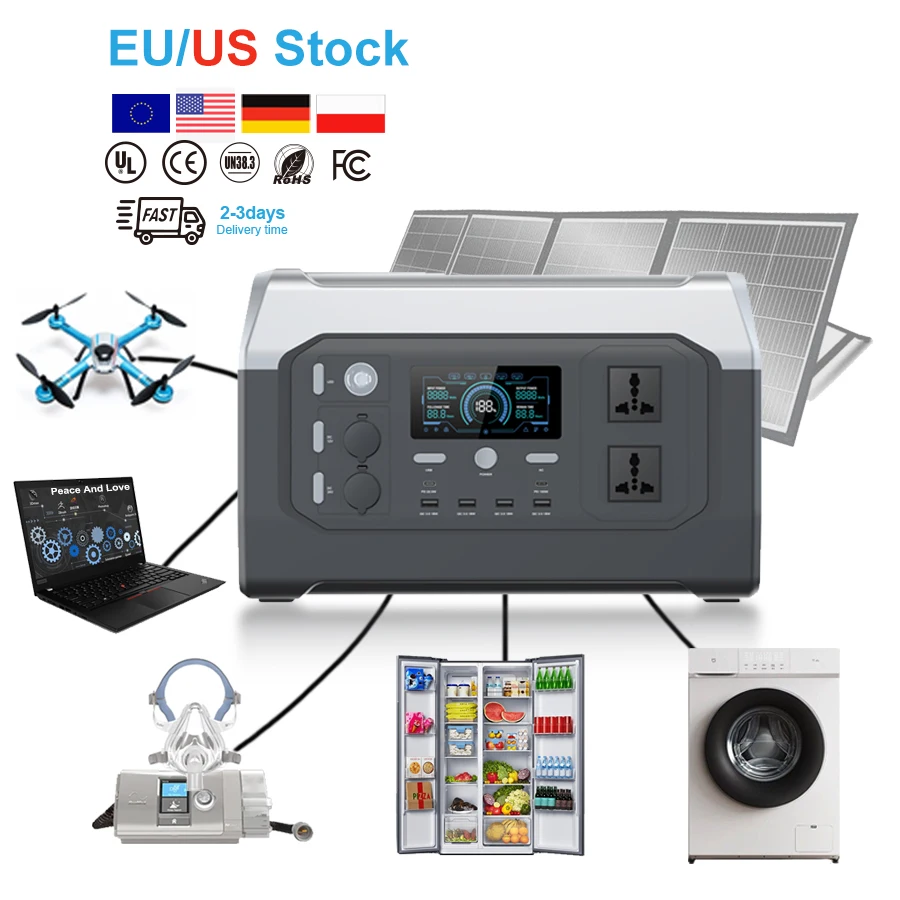In Stock 320000mAh 1024Wh USB Type C DC AC  Lithium Battery Home Energy Solar Portable Power Station for Outdoor Camping