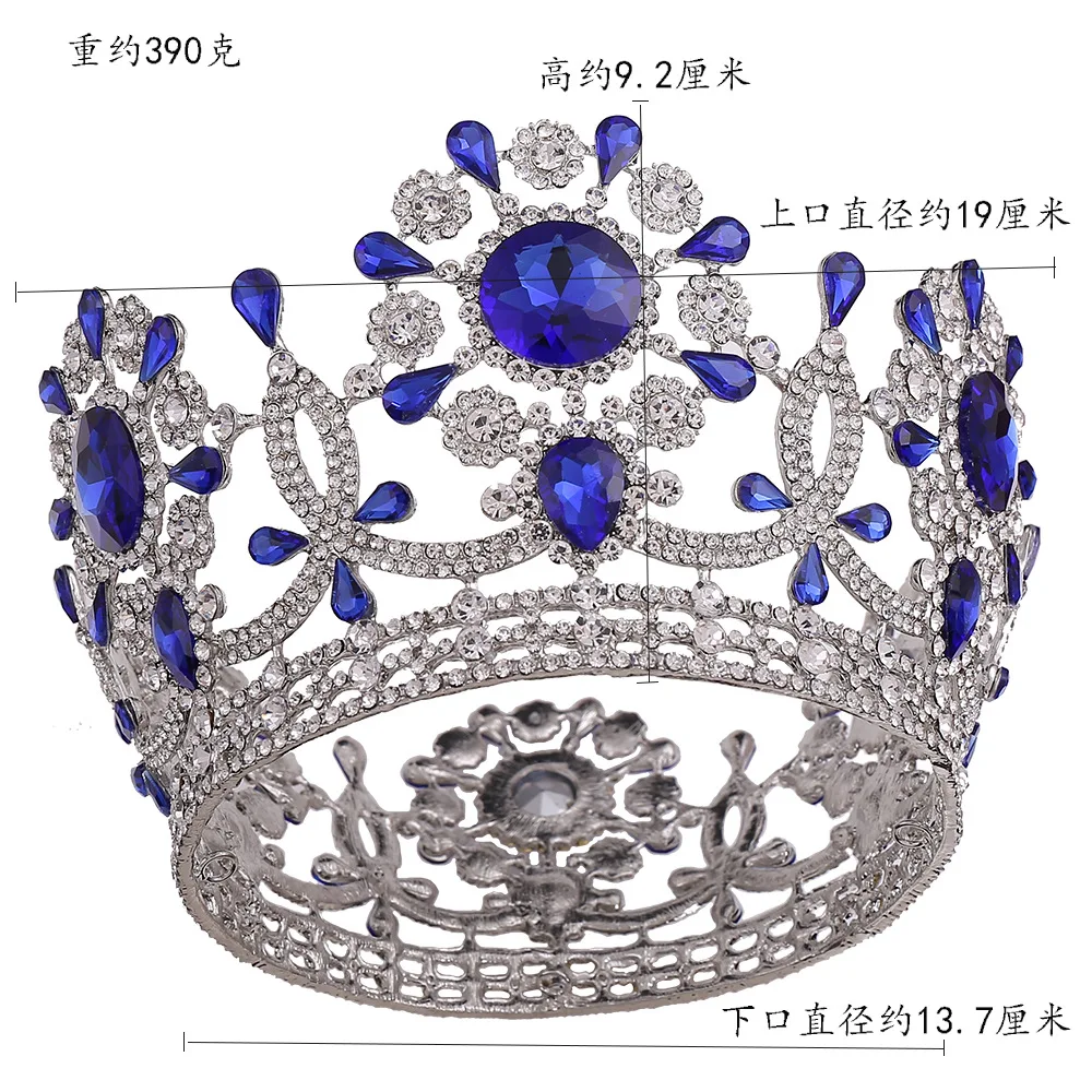 Large size Global Beauty Pageant Crown round World Beauty Contest Princess champion crown