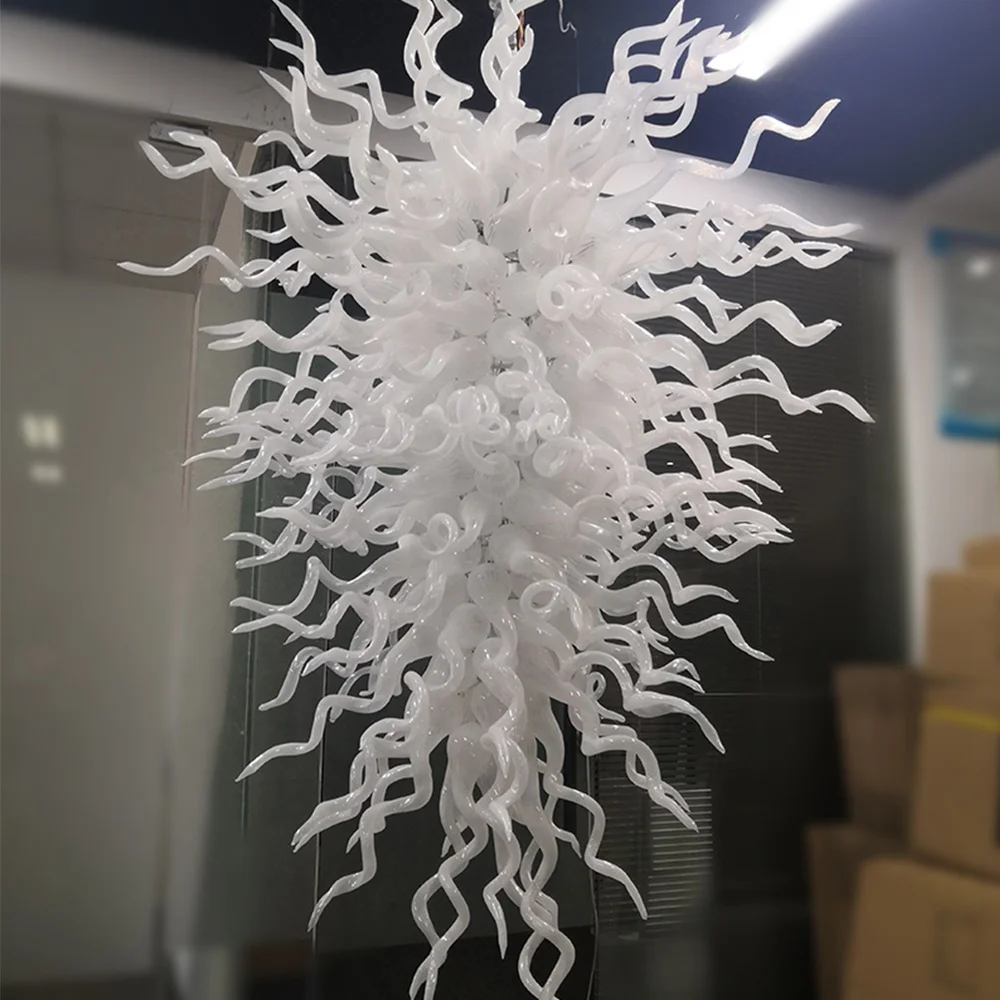 Modern Decorative Villa Hotel Lobby Staircase Luxury Murano Glass Led Chandelier Pendant Light