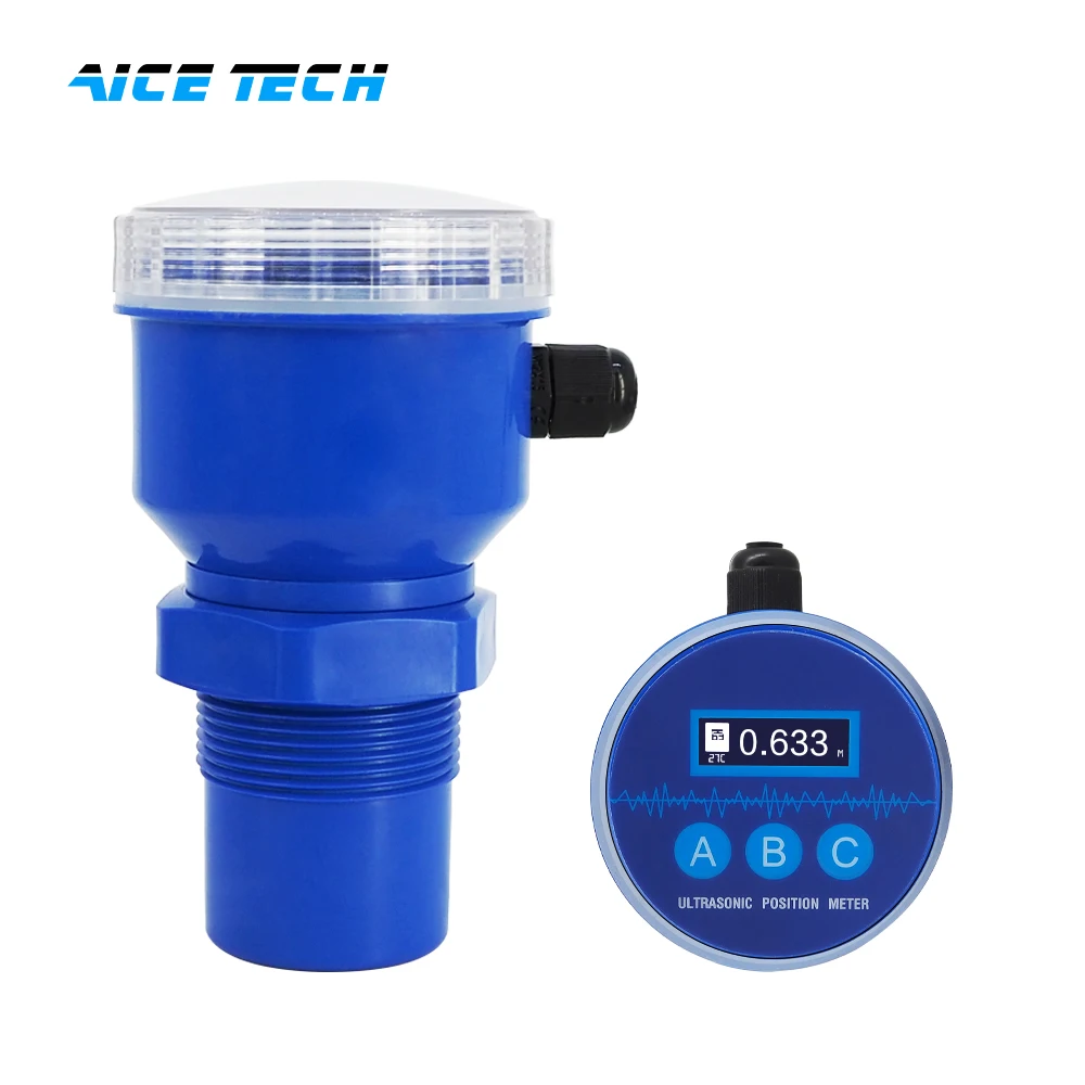 Aice Tech 4-20 mA IO switch signal transmitter water liquid sewage tank level ultrasonic sensor