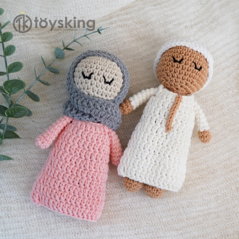 2024 New Arrived Girls Hand Crocheted Muslim Dolls Crochet Hijab Doll Amigurumi Doll