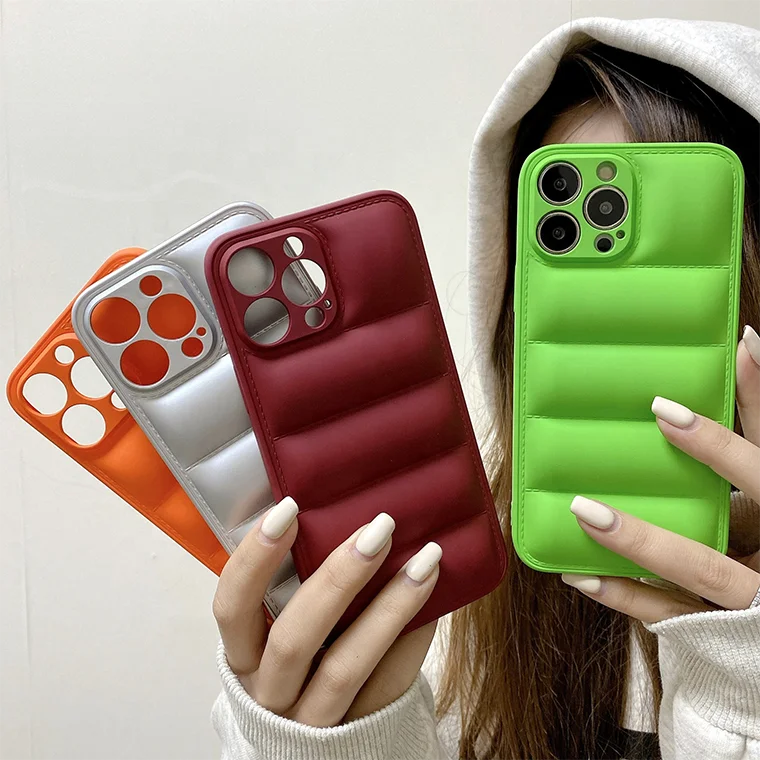 Down Jacket 3d Tpu North Face Cotton Phone Case Cover For Iphone 14 13 12 11 Pro Max Puffer North Phone Case
