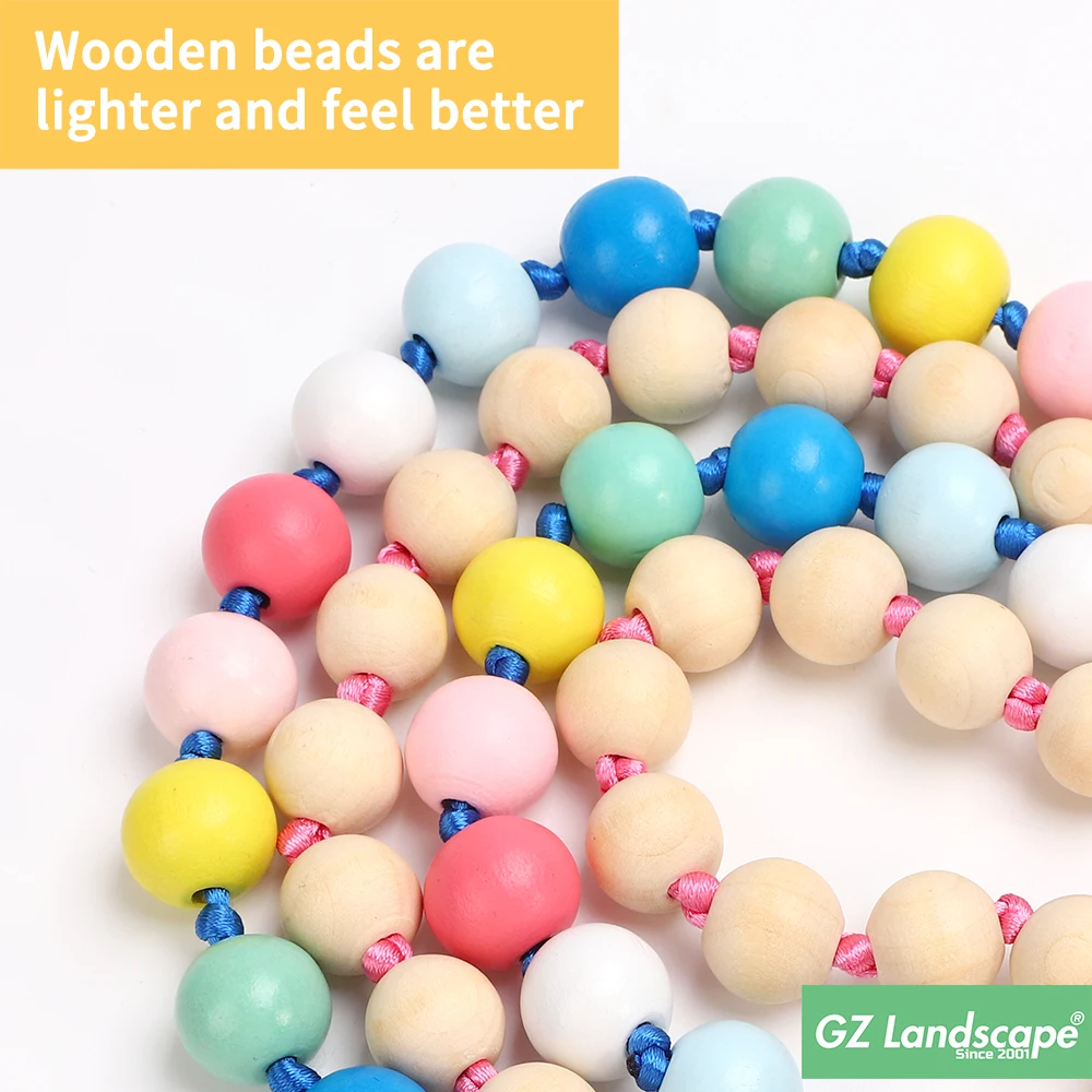 Дизайнерский ремешок для телефона с бусинами через плечо ремешок для смартфона Длинная Деревянная цепочка для мобильного телефона