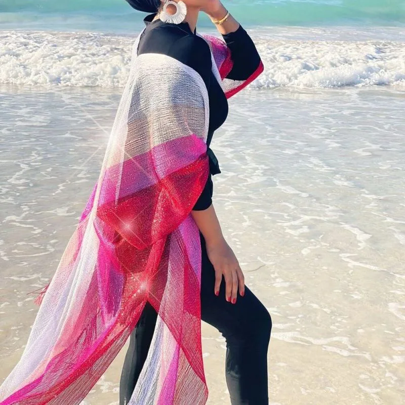 2024 оптовая продажа newong Vestido Feminino банный выход с бахромой разноцветная Радужная пляжная одежда женское праздничное платье
