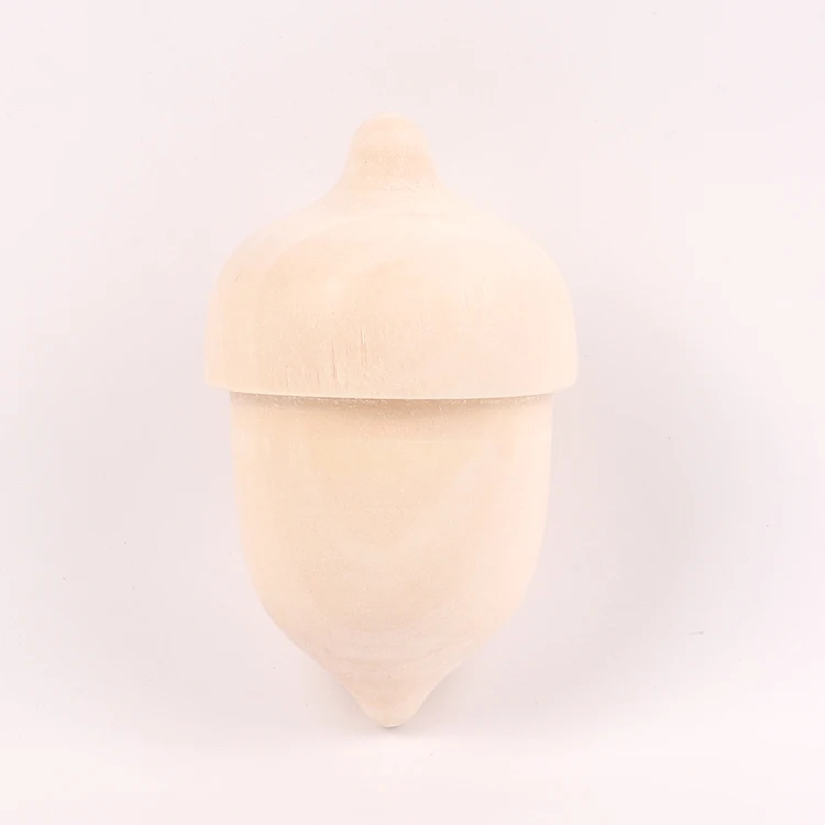 Wholesale small crafts home decor unfinished wood ornaments wooden mini acorn for kid diy painting