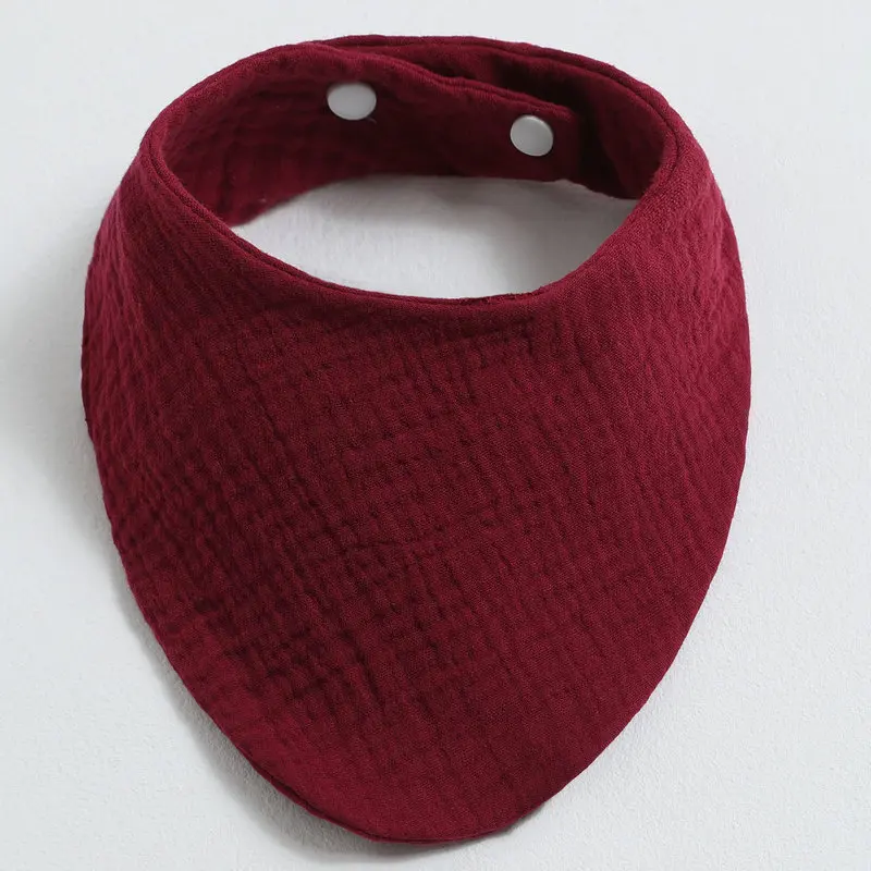 child bibs double gauze drooling towel baby crepe handkerchiefs press button cotton eating bag High quality