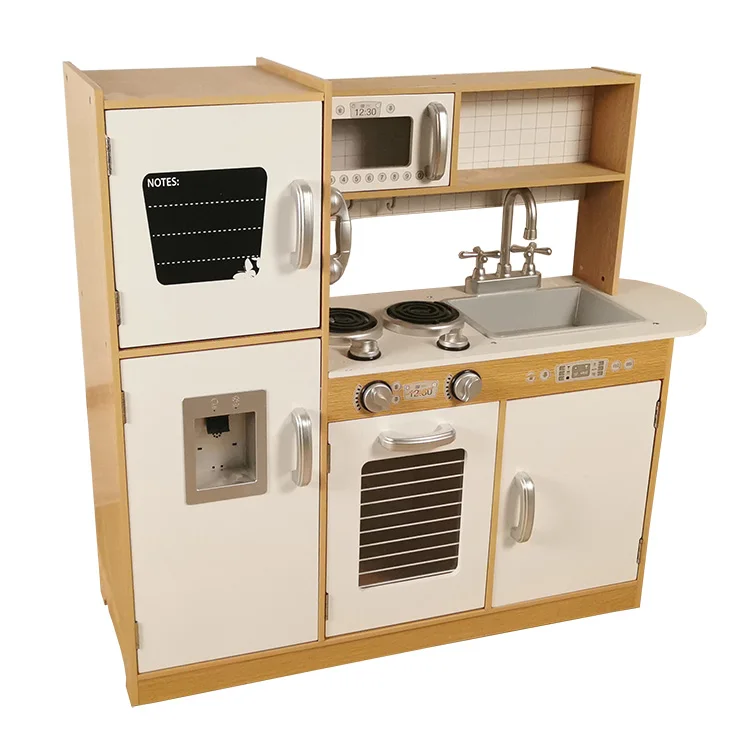 2022 Hot Selling Pretend Play kitchen wood accessories Toy Wooden Kids Big Kitchen Set Toy Child Kitchen Toys