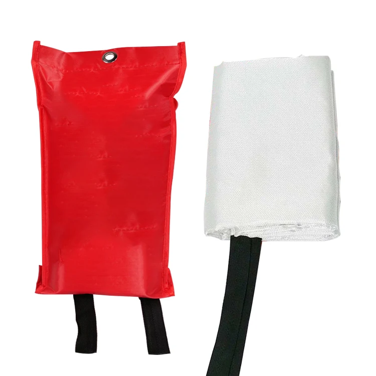 Free Sample En1869 Emergency Fireproof Fiberglass 1.2*1.2 m 100% Fiberglass Flame Retardant Fire Rescue Blanket With Hooks