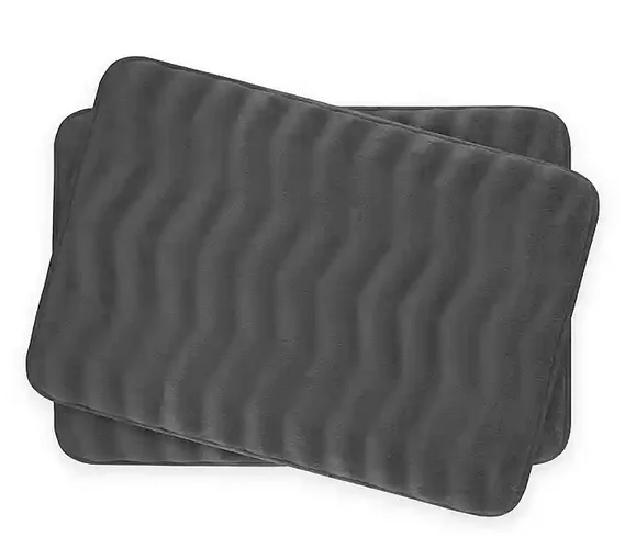 100% polyester 2pcs set micro plush memory foam bath mat