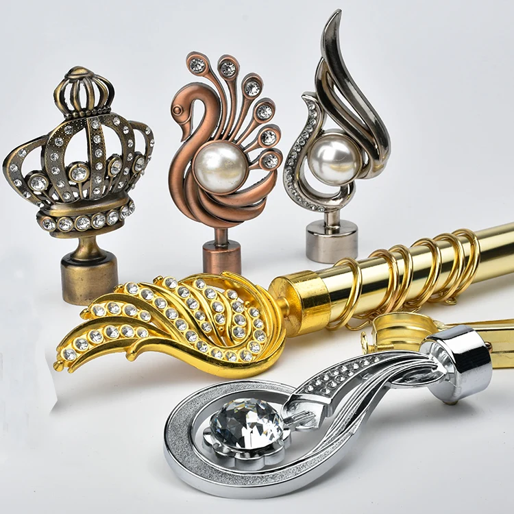 Cost effective curtain rods metal accessories window rods aluminum curtain rod end for home decor windows curtain pole