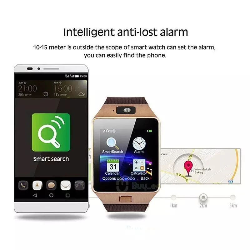 
New Arrival Sim Card smart watch DZ09 With Camera smart watch phone support TF Card facebook for mobile phone 