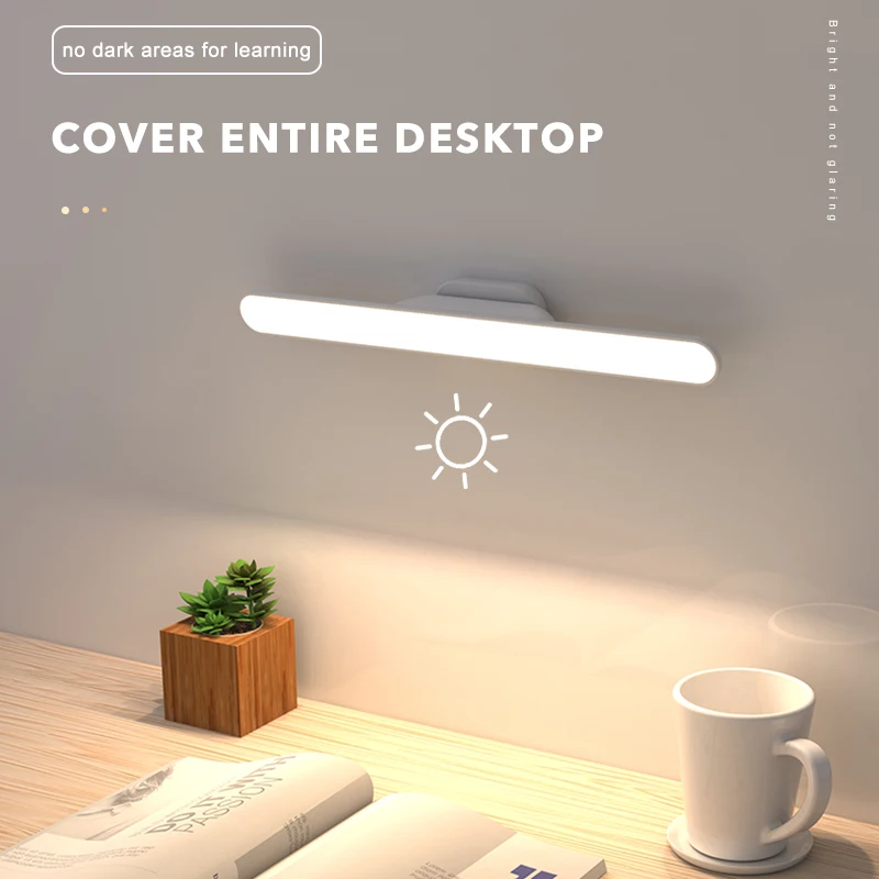 Magnetic Table Bedside Lamp Hanging Wireless Touch LED Dormitory Study Reading Night Light Charging Learning Desk Lamp