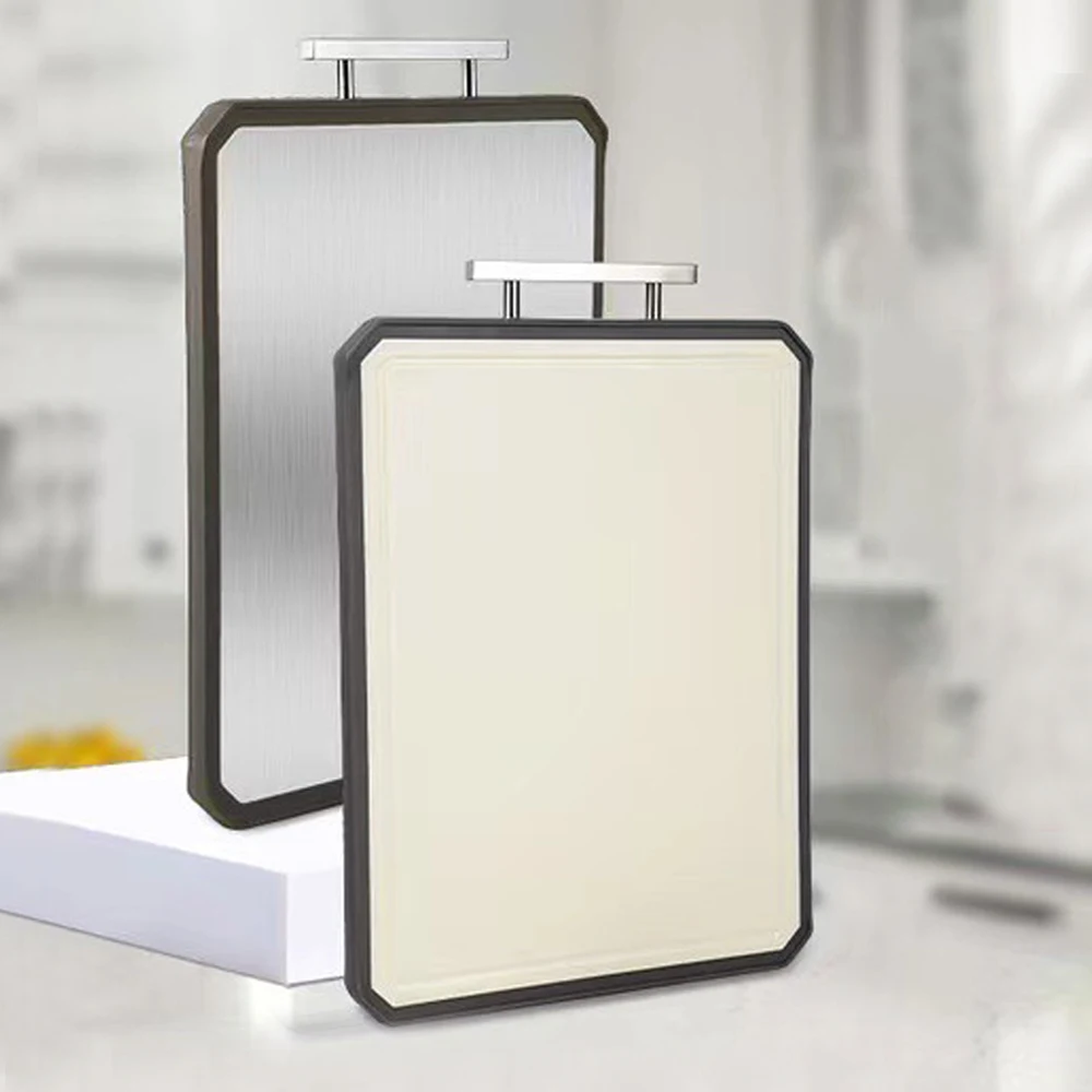 KITCHENCARE 304 Stainless Steel Butcher Block PP Chopping Board Double Side Cutting Board