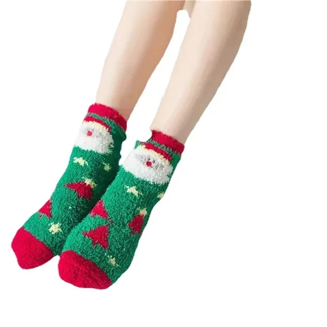 Special Holiday Christmas sock with Gift Box woman Girls Soft Fuzzy 3d Cute Animal Sleeping winter Warm slipper socks