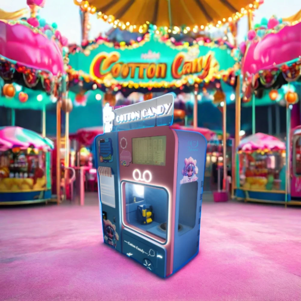 High quality Nayax Multiple Payment Automatic Low Cost Flower Cotton Candy Floss Vending Machine