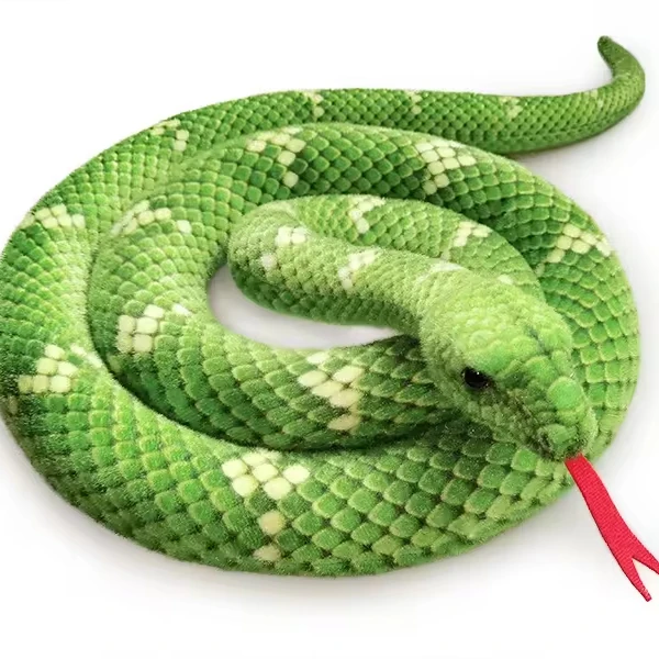 Realistic Snake Stuffed Animal Plush Giant Anaconda Green Simulated Snake Plush Soft Animal Kids Toy