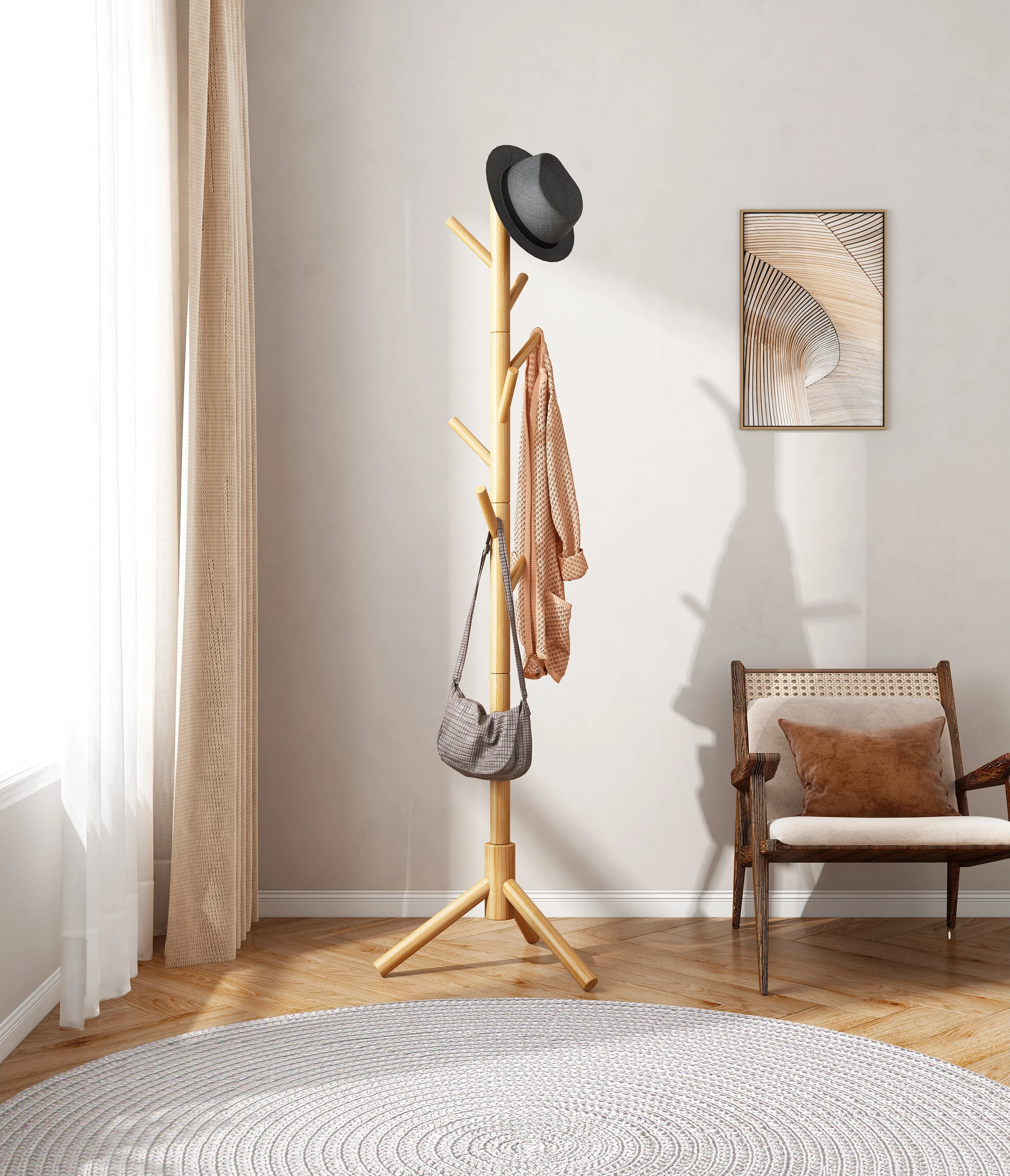 KSKSPE бамбуковая деревянная отдельно стоящая мебель для спальни гостиной современная деревянная стойка вешалка для пальто