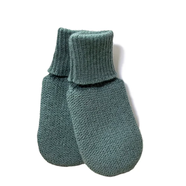 Solarwool Wholesale Unisex Organic Merino Wool Knitted Warm Heart Babys Mitten