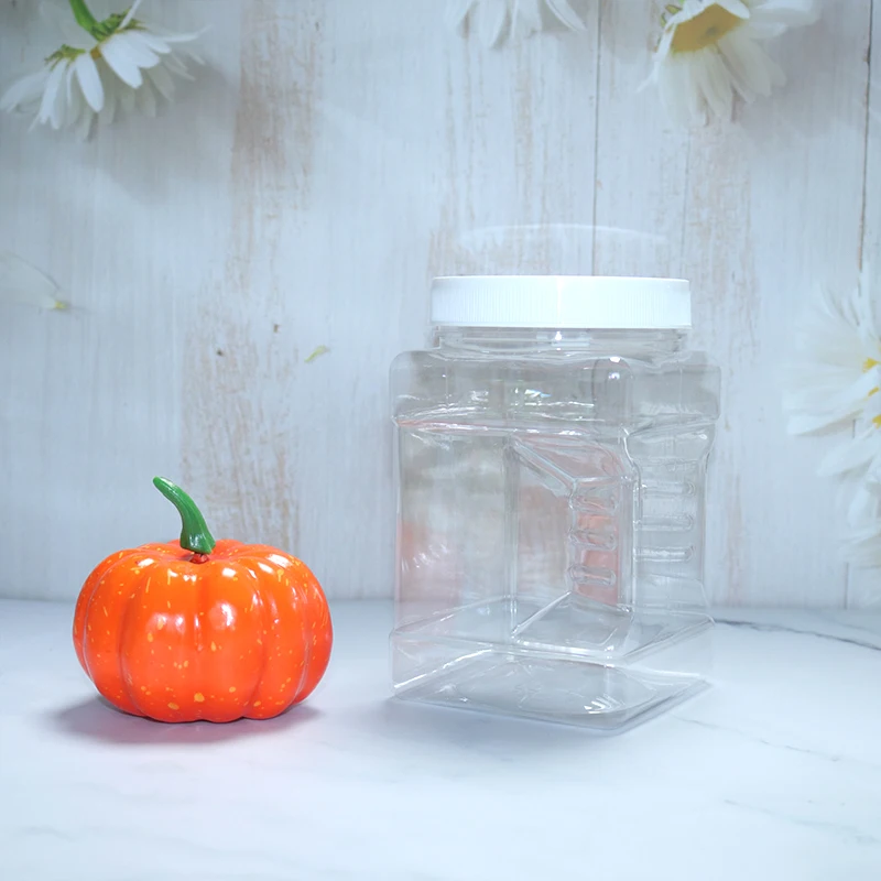 MAYSURE Custom Label 1000ml 1200ml 1500ml 1800ml 2000ml Plastic Storage  Bottle Food Grade PET Plastic Jars With Lid