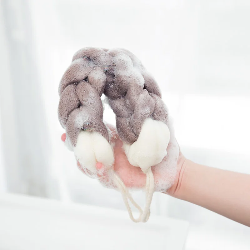 Lovely color bath belt sponge rub bath shower strip sponge