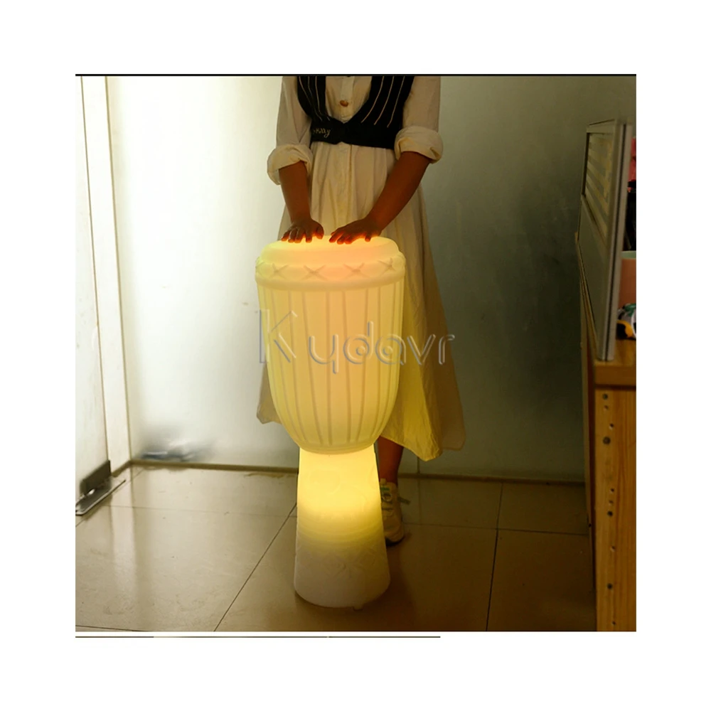 Electric entretenimiento outdoor playground night lamp drum RGB dynamic optical interactive landscape lighting