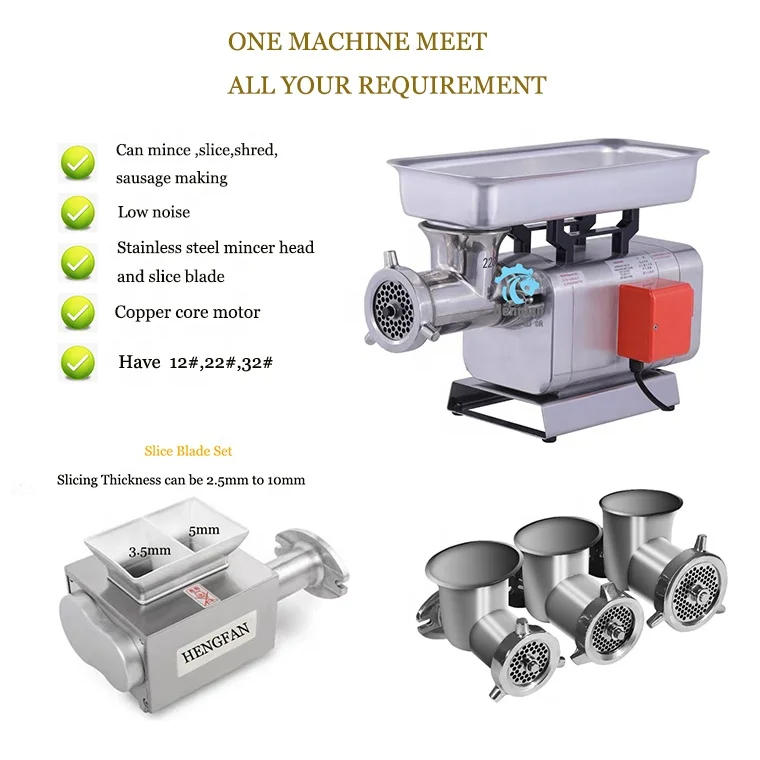 Multi-function Electric Meat Grinder&Slicer Mixer Sausage Making Machine for Restaurant