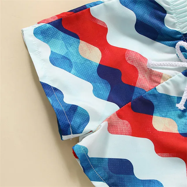 1Pcs Custom Logo RTS Summer Infant Toddler Children Clothes Cotton Decorative Pattern Boys Swim Trunk