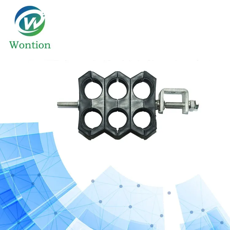 Зажим для кабеля 7/8 дюйма, двойной зажим для волоконно-оптического кабеля/фидерный зажим сквозного типа