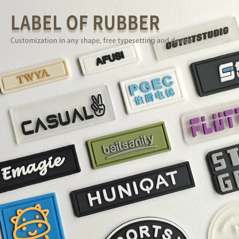 Beautiful design 3D Customizable DIY rubber logo for clothing silicone label Hat Luggage  rubber patch label