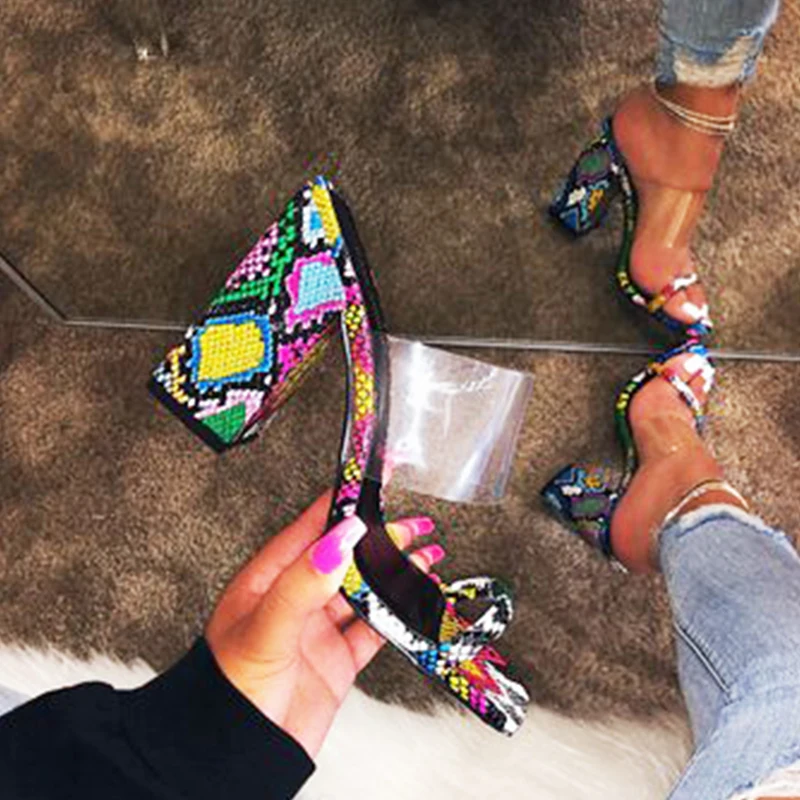 Женские прозрачные туфли на высоком каблуке BY002