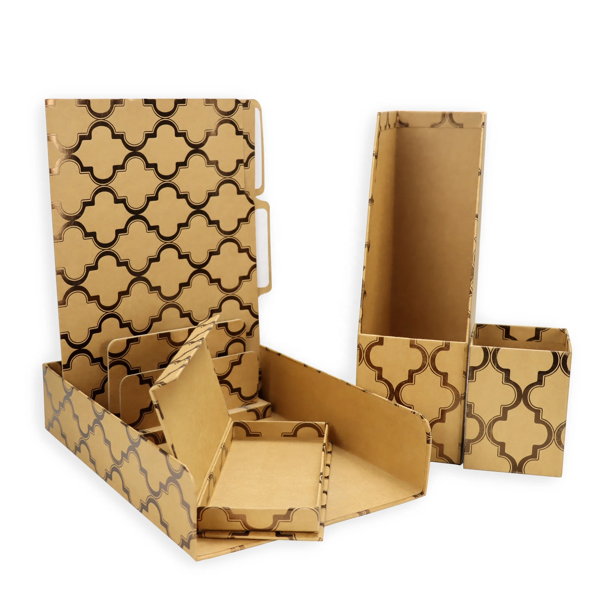 Business Kraft Paper Series Printing Pen Holder Office Supplies Accessories Set