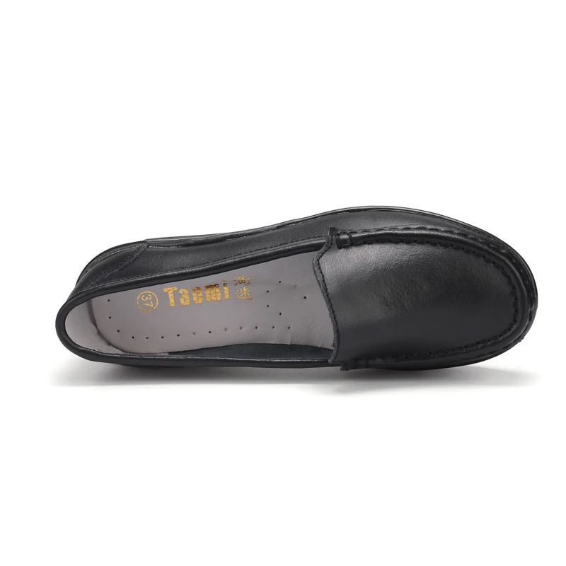 Hospital Nurse Shoe Comfortable Cow Leather Anti Slip White Nursing Shoes For Nurse with Elastic Contraction Band Air Cushion