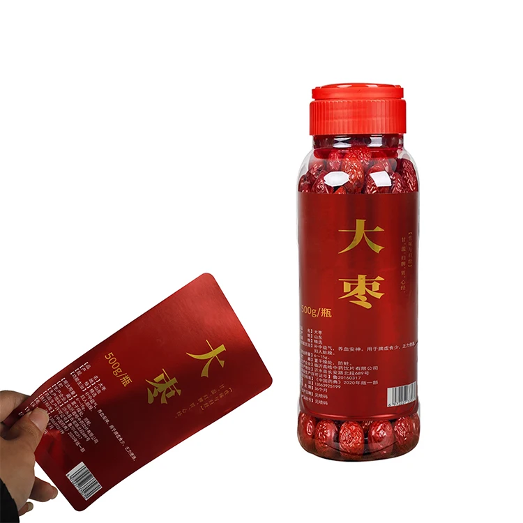 Wholesale Waterproof Custom Printing Brand Logo Snack Bottle Packaging Self Adhesive Sticker