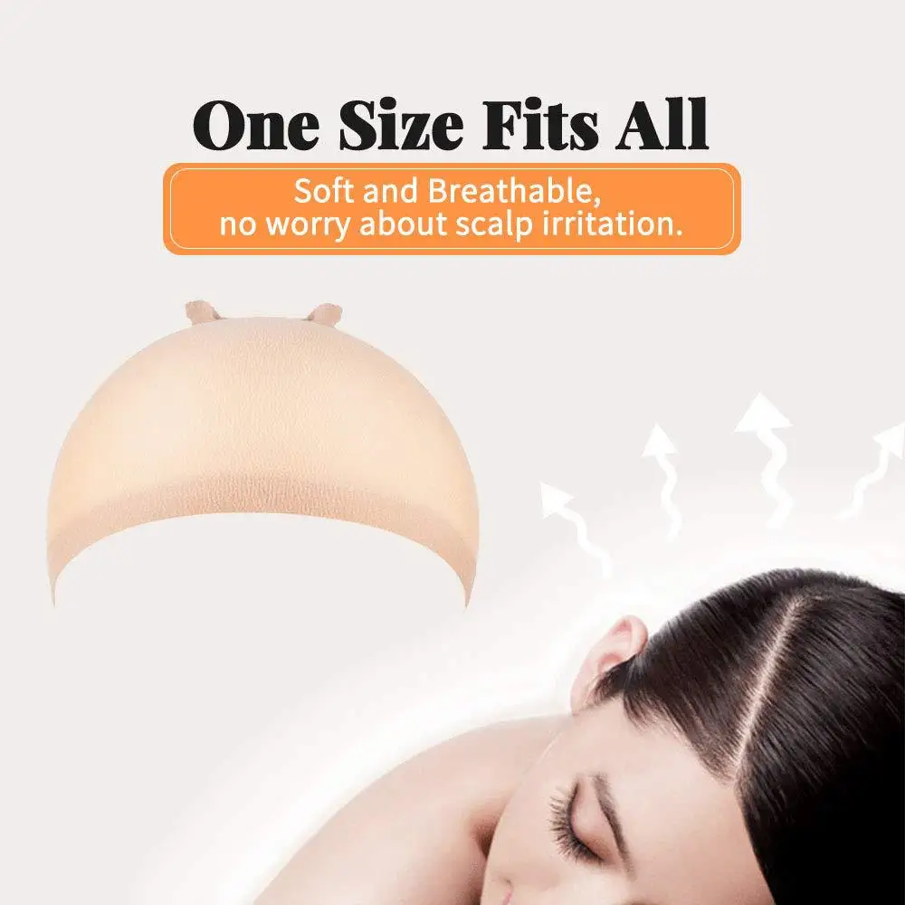 Amazon Top Seller Custom Private Label Breathable Wig Caps Stretchy Stocking Caps For Wigs