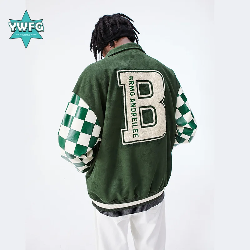 OEM custom chenille embroider patch logo winter baseball bomber vintage letterman varsity jackets for men