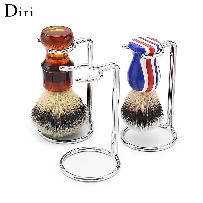 Diri Custom Logo Wholesale Stainless Steel Metal Shaving Brush Stand Set