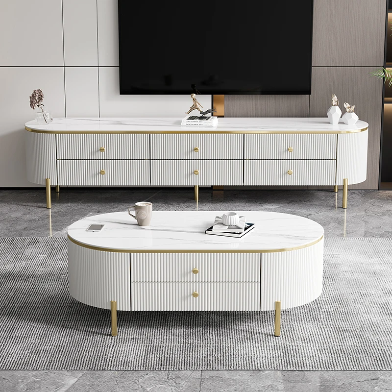 modern home furniture wooden center living room furniture stainless steel center table luxury coffee tables and TV stand