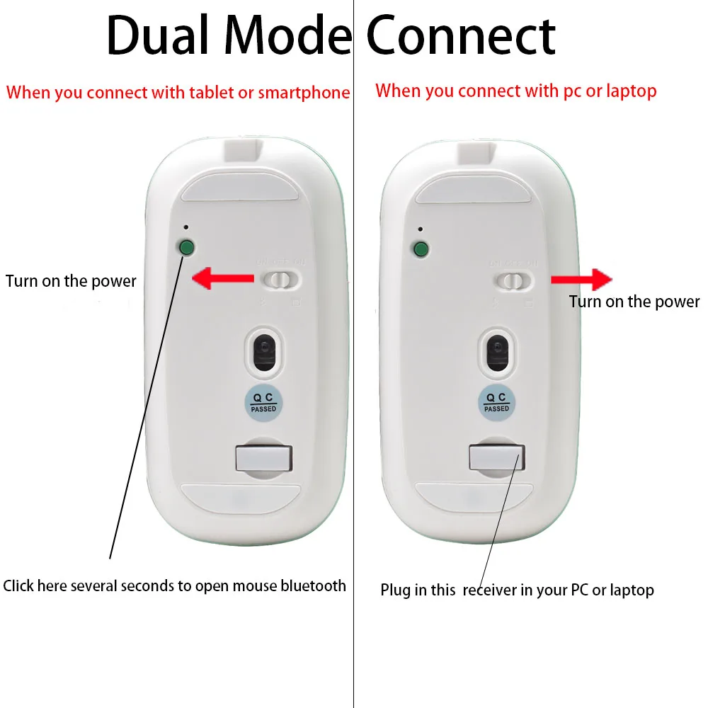 New BT Dual-mode Rechargeable Wireless Mouse 5.0 Mute Glow Silent Notebook 2.4G USB Wireless Mouse