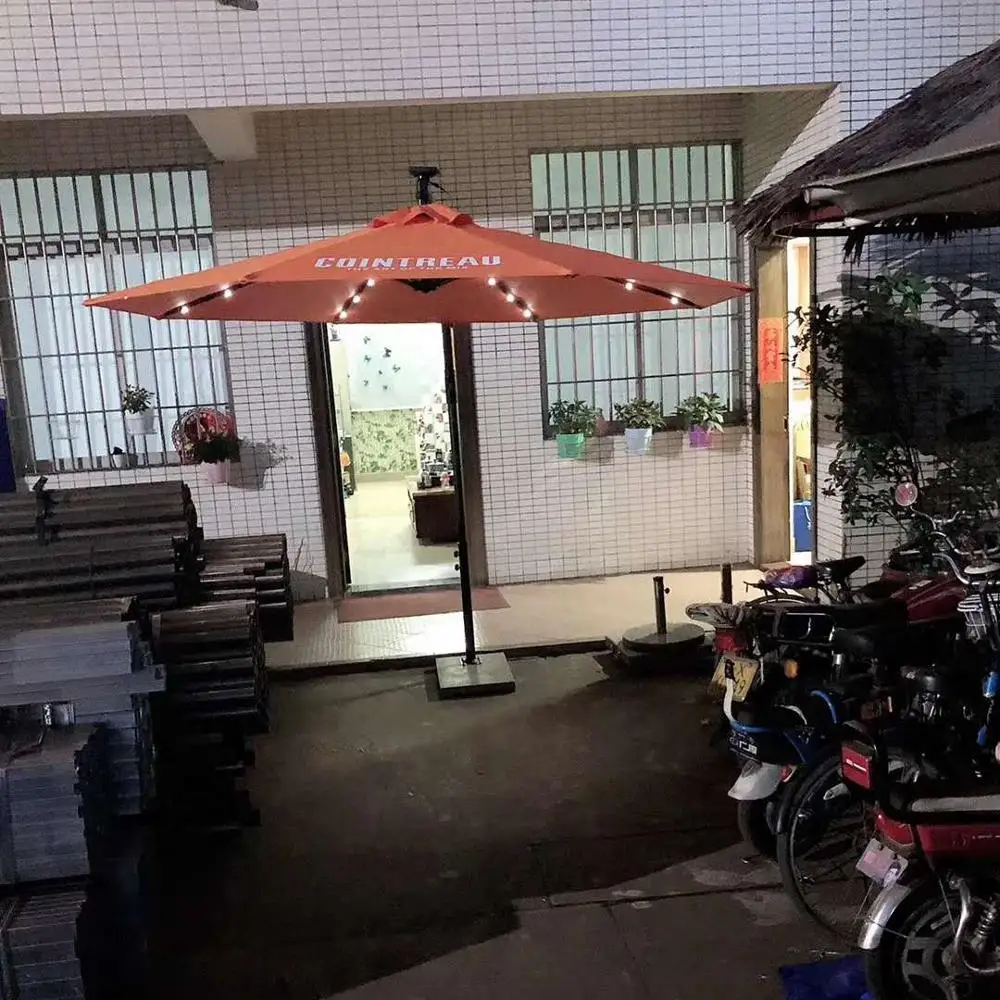 Factory cheap price solar LED umbrella garden parasol