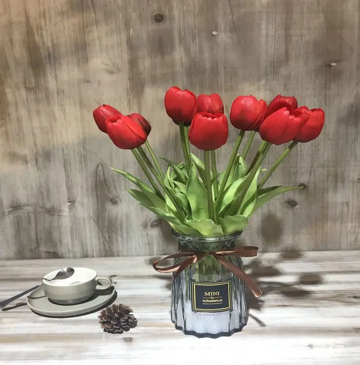 High quality  flower artificial PU tulip flower real touch latex flower