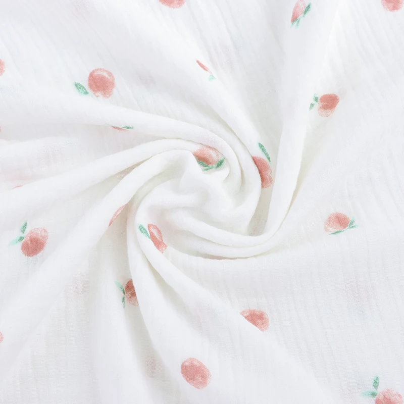 Premium price cotton double crepe printed baby baby fabric