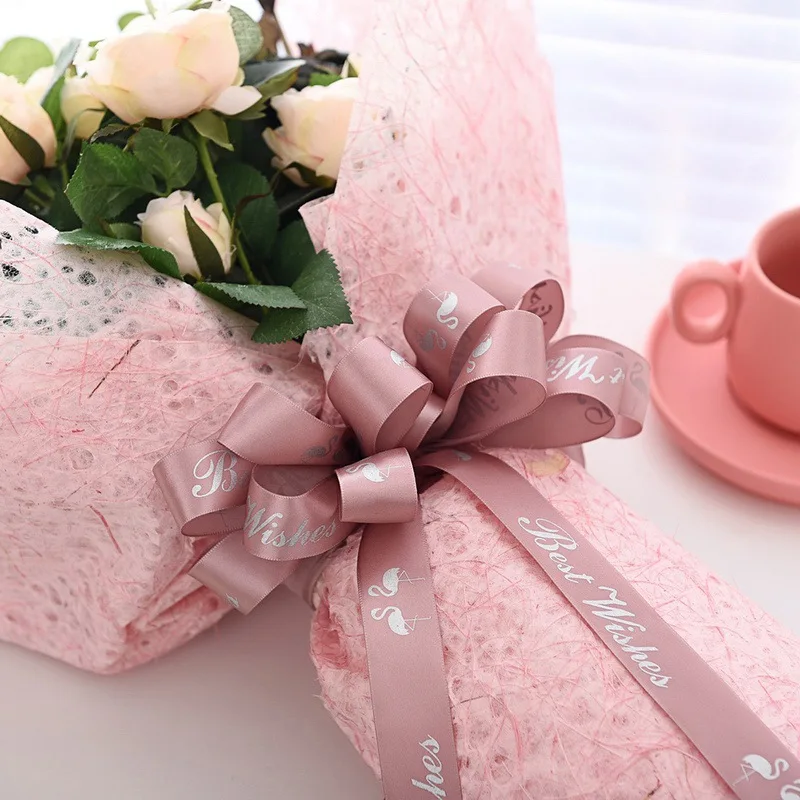 Fancy Colorful Flower Bows Wholesale Gift Wrapping Wedding Decoration Organza Ribbon Silk