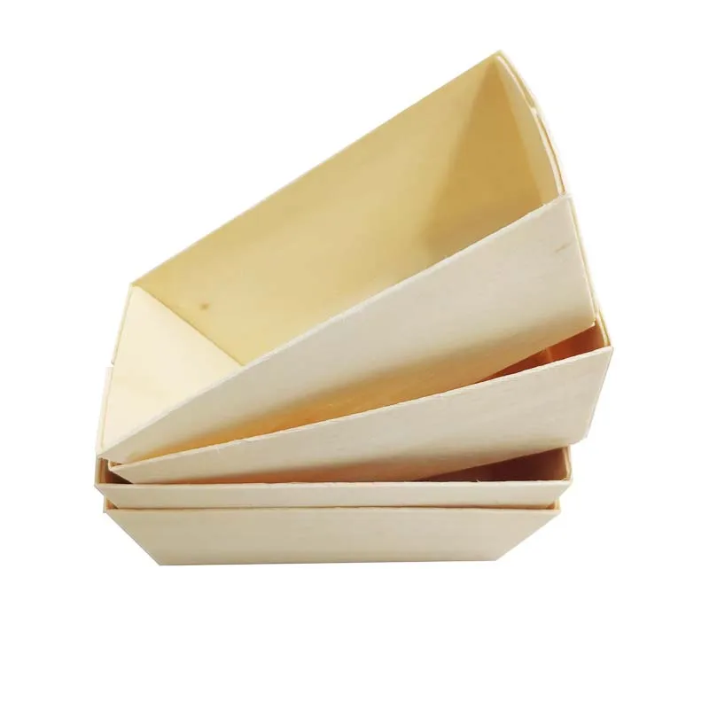 2021 дешевые оптовые биоразлагаемые лотки для завтрака с сыром и тортом, деревянные лотки для еды