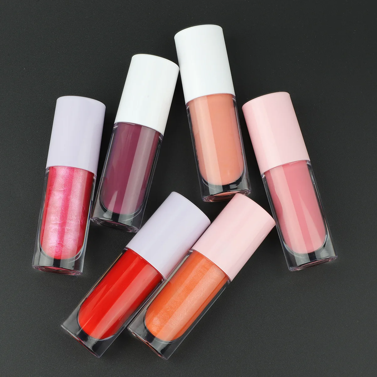popular purple lipgloss glitter cosmetic makeup mutil tube no label waterproof liquid lipstick pearl