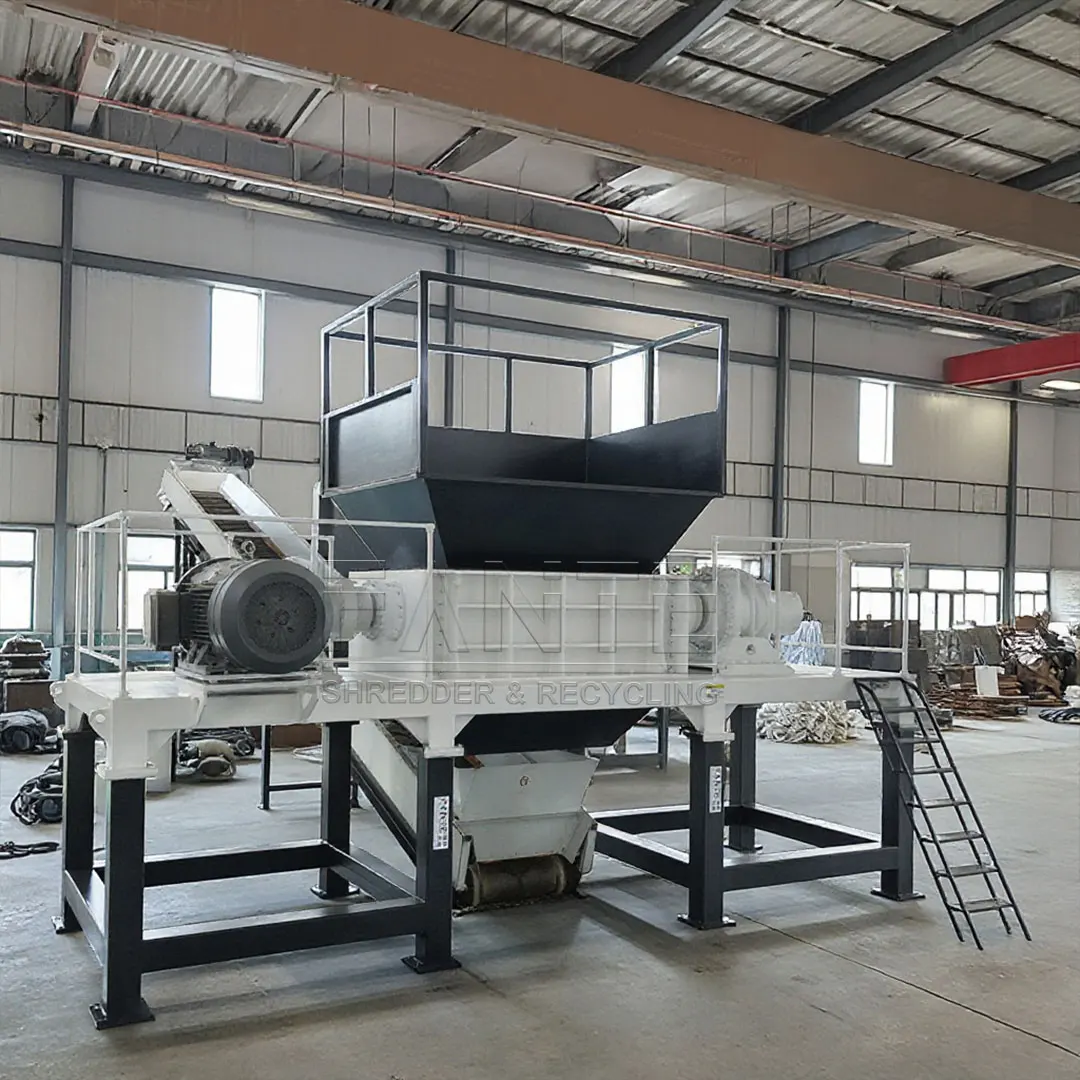 industrial double shaft scrap plastic shredder machine price for recycling wastes plastic